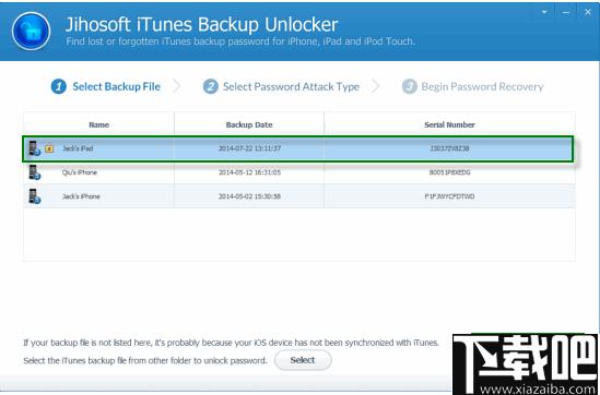 Jihosoft iTunes Backup Unlocker下载,解锁工具,解密软件